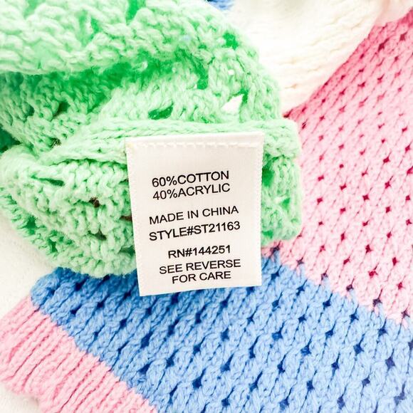 Sincerely Jules Crocheted Color Block Knit Top Size L - Picture 3 of 5